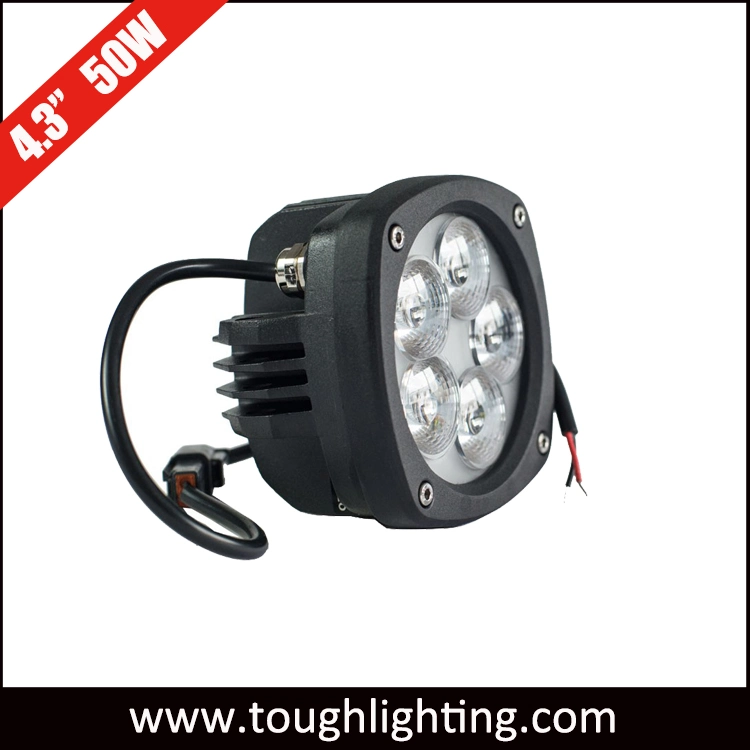 12V E-MARK 4.5 Inch 50W Semi-Round Offroad CREE LED Work Lights for Truck Tractors