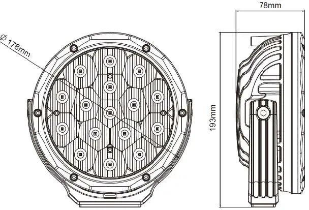 5948 New 80W LED Driving Lights 7.0 Inch 6000lm Spot Beam with Dt Connector for off Road Cars Trucks Bus Vehicles