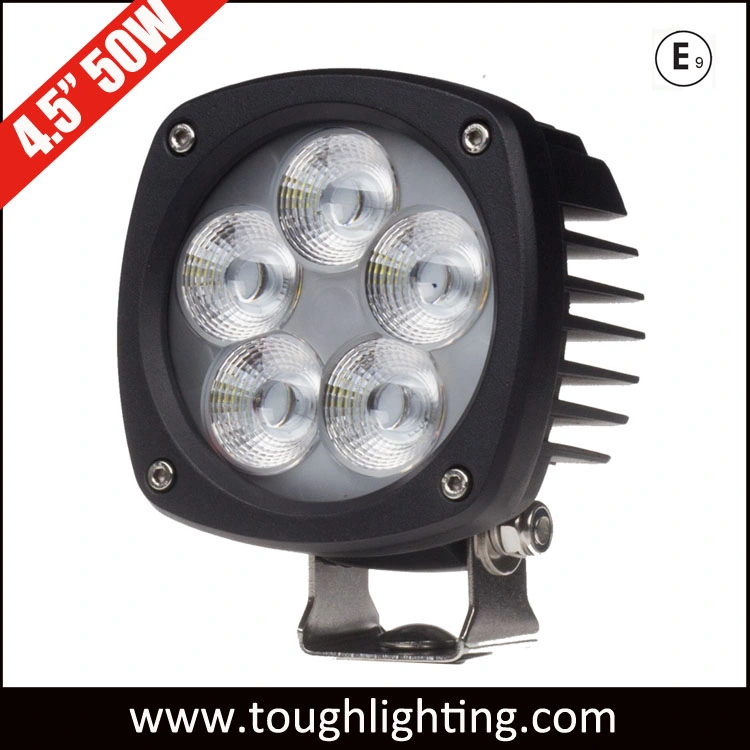 12V E-MARK 4.5 Inch 50W Semi-Round Offroad CREE LED Work Lights for Truck Tractors