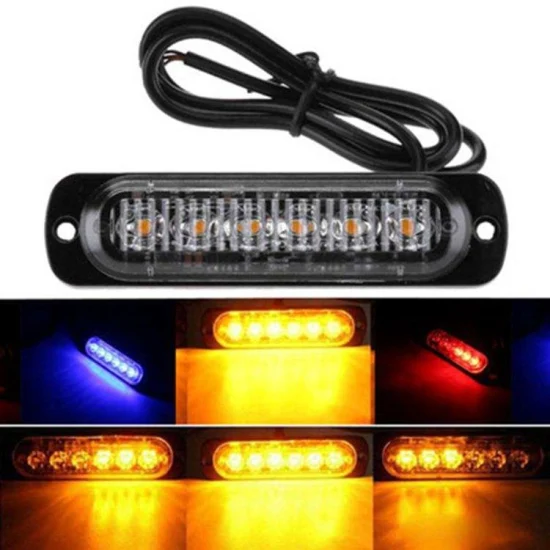 12V 24V Constante 6 LED Luz indicadora de liberação de caminhão de reboque de veículo vermelha branca Luz indicadora lateral de advertência de LED