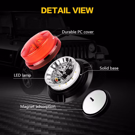 Farol indicador vermelho âmbar para caminhão Sinalizador intermitente Luz de advertência LED Luz estroboscópica para empilhadeira