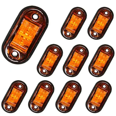 2 peças 12V 24 LED oval caminhão trailer parar luz de freio traseira lâmpada marcadora lateral conjunto de kit de lâmpada de caminhão vermelho