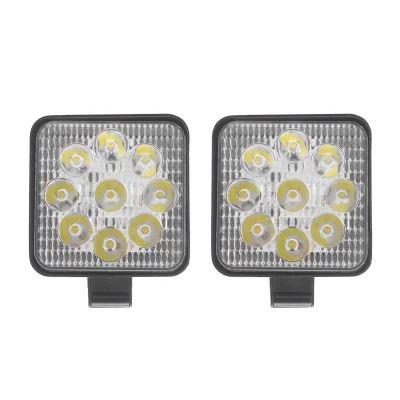 12V 24V LED luz de trabalho para carro 16LED 14LED luz de trabalho 48W 42W 27W carro SUV off-road quadrado redondo barra de luz LED