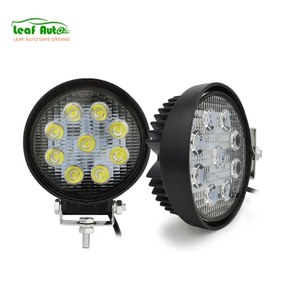 12V 24V 4 Polegada Farol De Milha LED 27W Luces Redondo LED 27W para Trator Off Road Quadrado 27W Luz de Trabalho LED