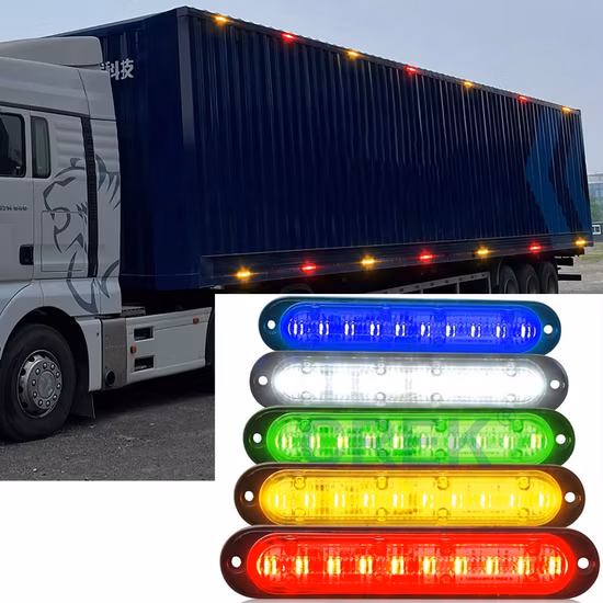Luz de advertência de LED de caminhão com flash superbrilhante Luz de sinalização LED lateral estroboscópica 24 V 2,4 W
